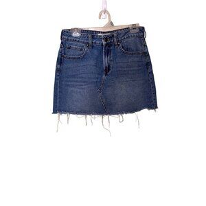 PacSun Womens Denim Mini Skirt With Raw Hem - Size 27
